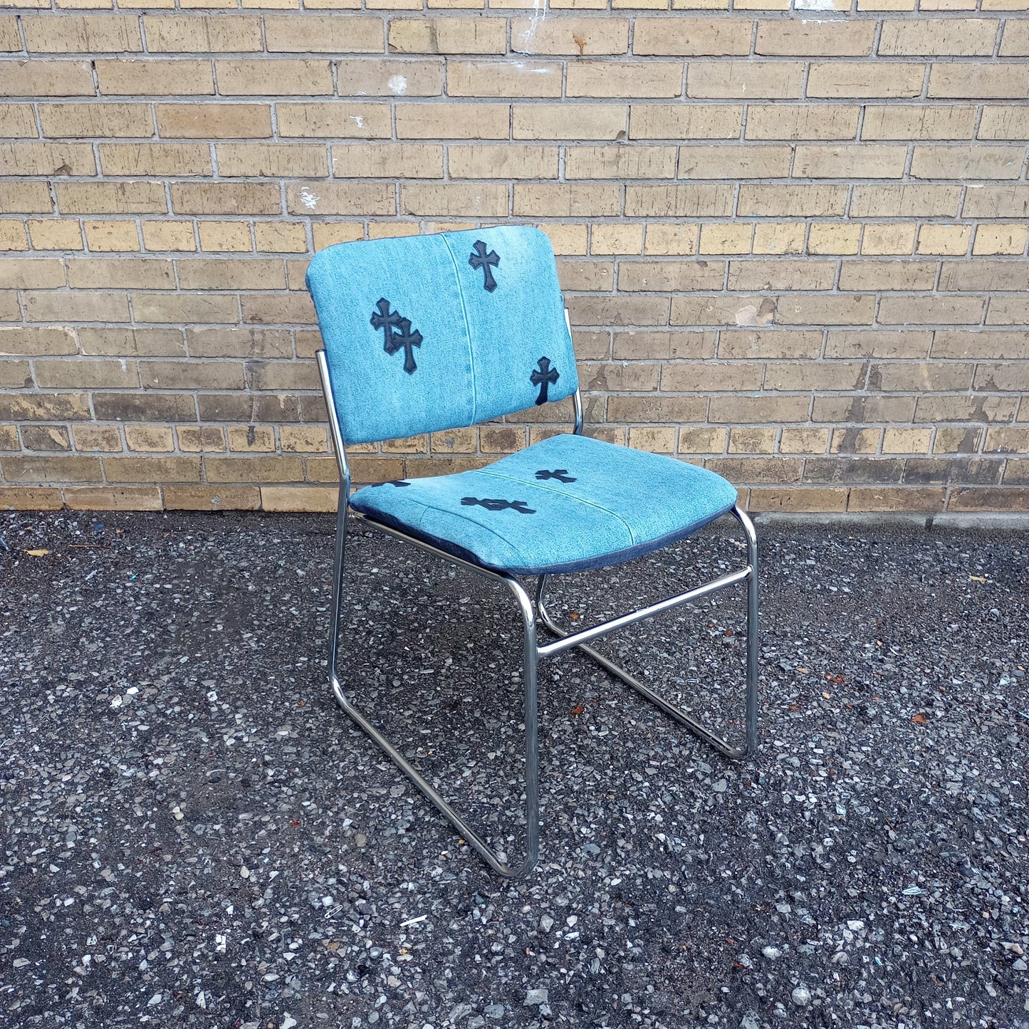 Vintage 8600 Chrome Hearts Upholstered Stack Chair – One of a Kind