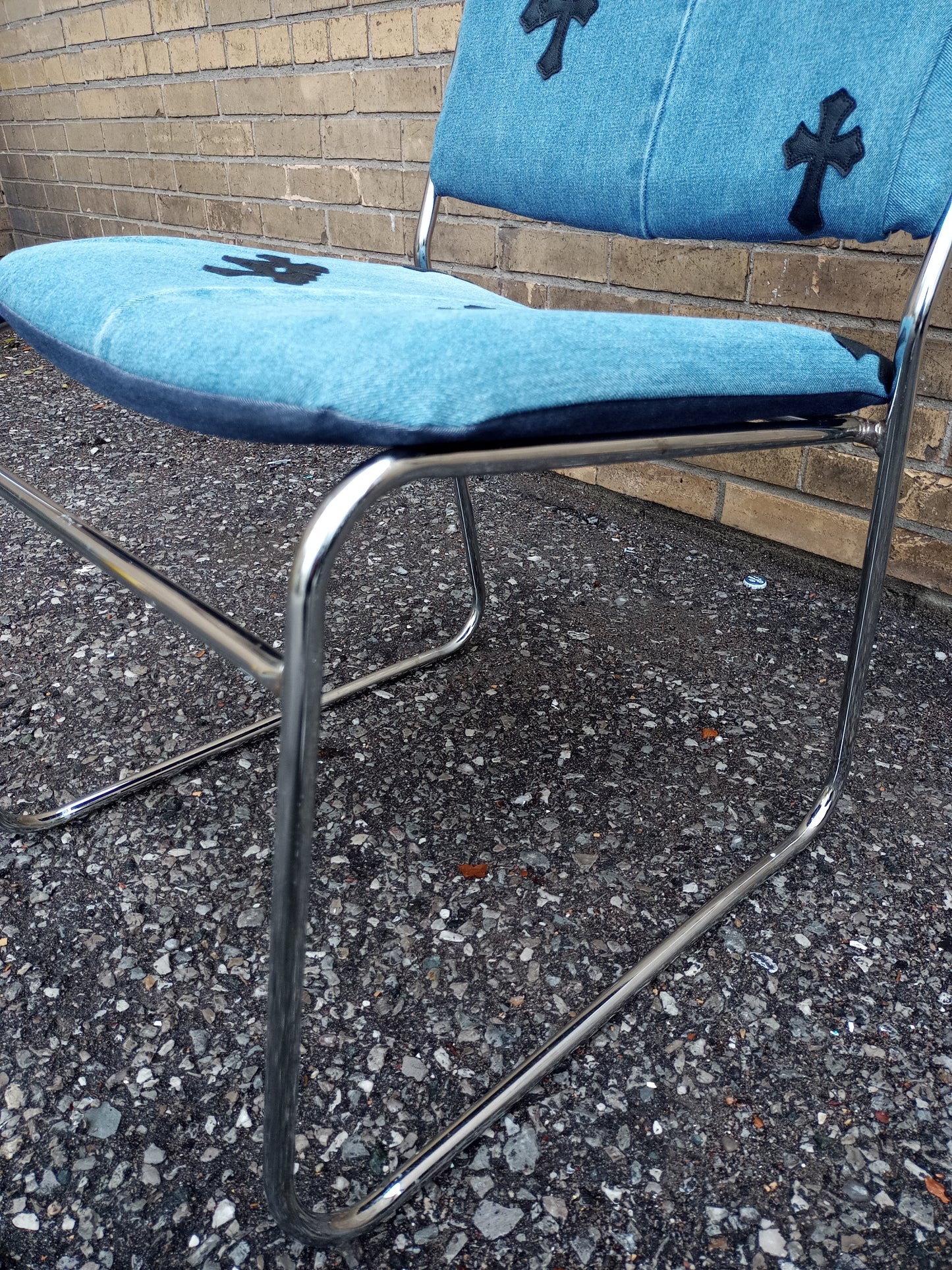 Vintage 8600 Chrome Hearts Upholstered Stack Chair – One of a Kind