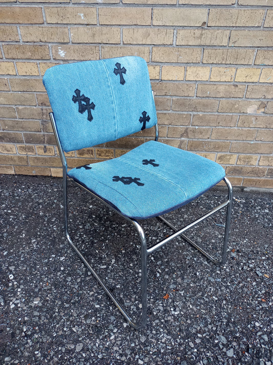 Vintage 8600 Chrome Hearts Upholstered Stack Chair – One of a Kind
