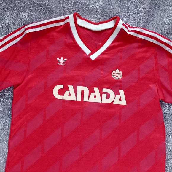 VINTAGE RARE 1980s Adidas Team Canada Soccer Jersey Holliday