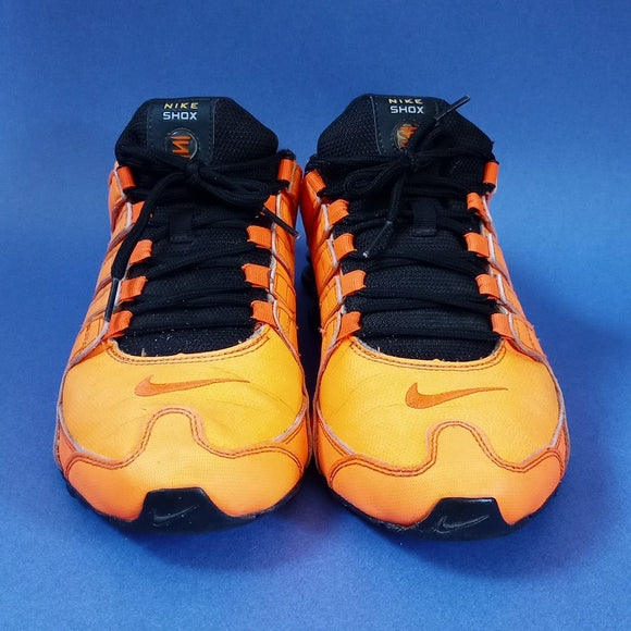 Nike Shox NZ Leather Running Shoes Sneakers Orange Crimson Black Men’s 378341-801