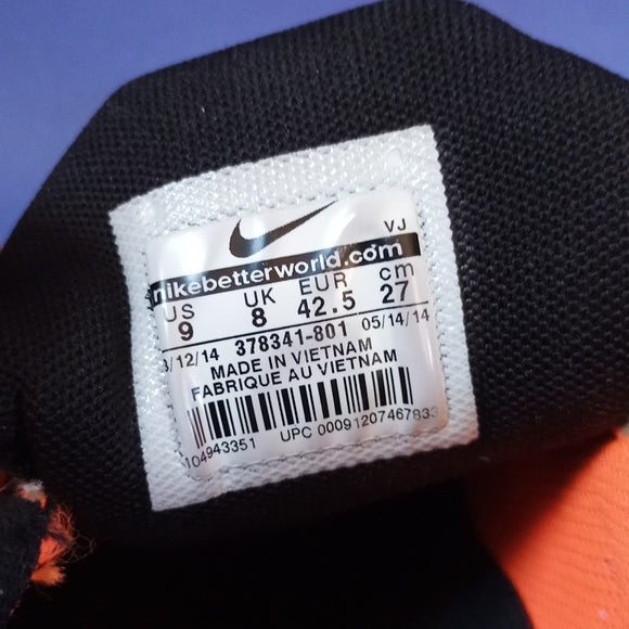 Nike Shox NZ Leather Running Shoes Sneakers Orange Crimson Black Men’s 378341-801