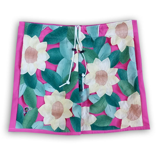 "Climbing Flowers" Boom Box Benny Patchwork Shorts – Unisex & One-of-a-Kind