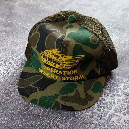 VINTAGE 90s Camouflage Operation Desert Storm Cap