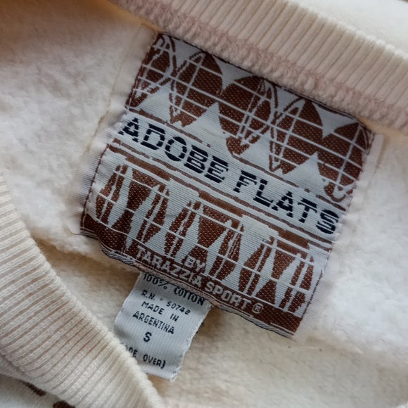 Vintage 90s Funky Tribal Bird Pattern Crewneck Sweater ADOBE FLATS Aztec