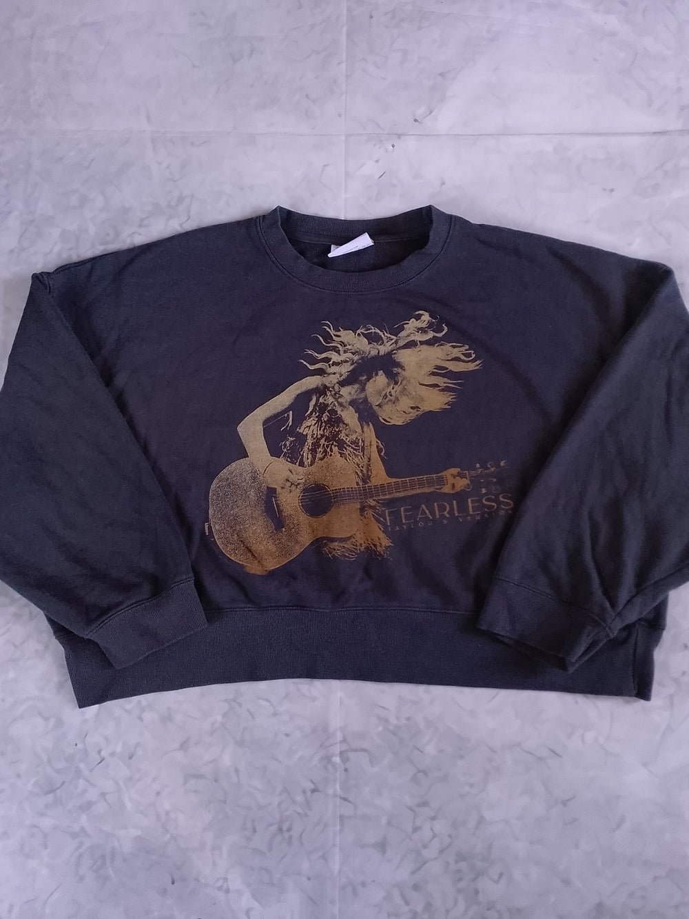 Men's Black Crewneck Sweatshirt with Gold Graphic