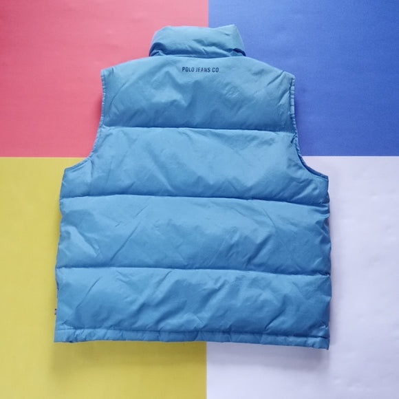 Vintage POLO JEANS CO. Ralph Lauren Goose Down Puffer Vest Blue