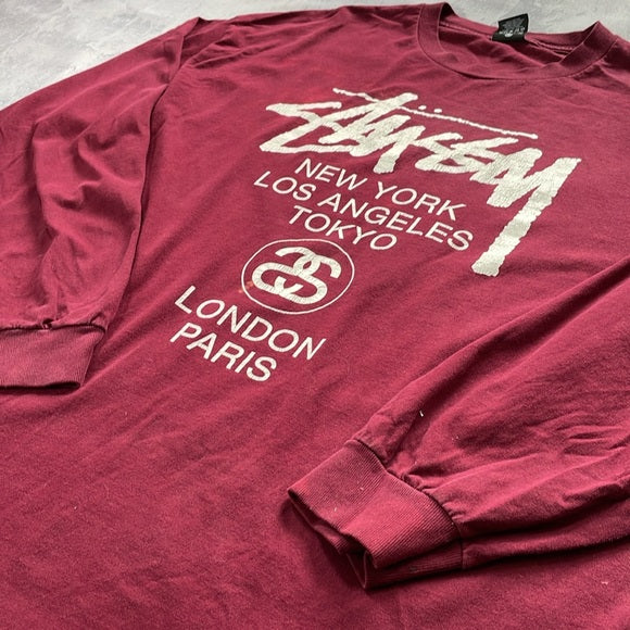 STUSSY New York Los Los Angeles Tokyo Cities Graphic Long-sleeve Shirt