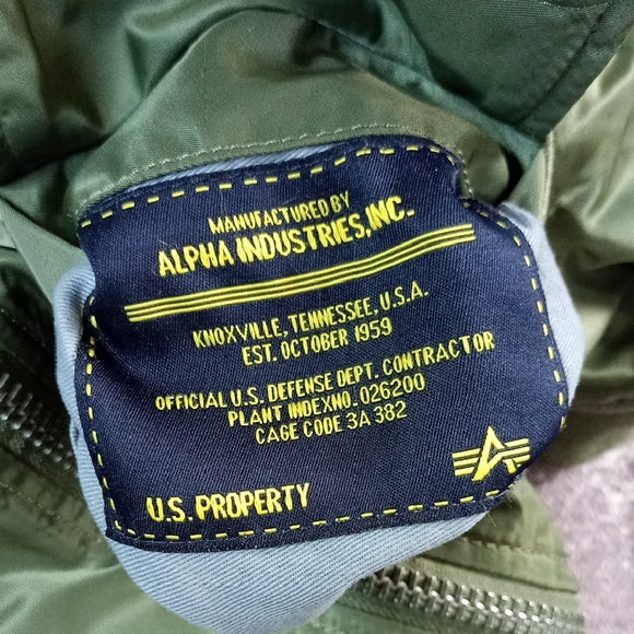 Alpha Industries Green Reversible MA-1 Bomber Flight Jacket UNISEX REVERSIBLE