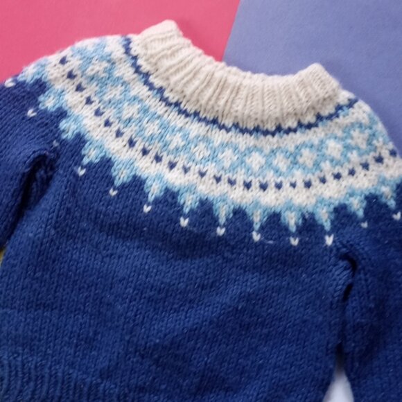 Vintage Handmade Winter Pattern Sweater Jacket
