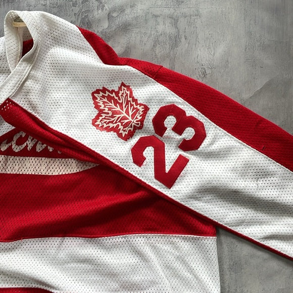 Vintage MERCHANTS With Red Leafs #23 Hall Bros Hockey Jersey