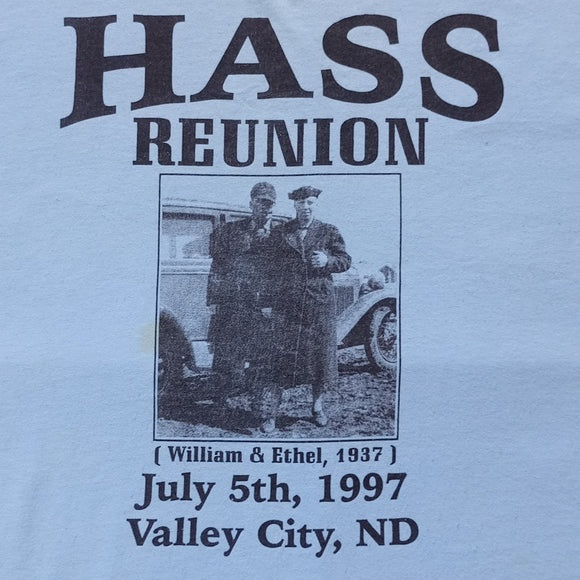 Vintage 1997 Hass Family Reunion July 5th, Valley City, ND Single Stitch T-Shirt