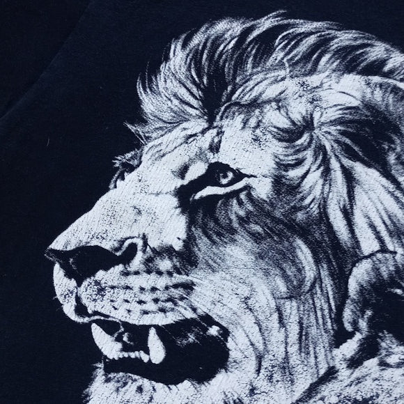 Vintage 1984 LION HEADS Big Print Graphic Single Stitch T-Shirt UNISEX