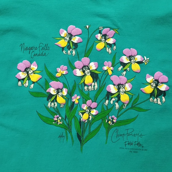 Vintage 1989 Chimp Pansy's Petal Pets Graphic Single Stitch T-Shirt