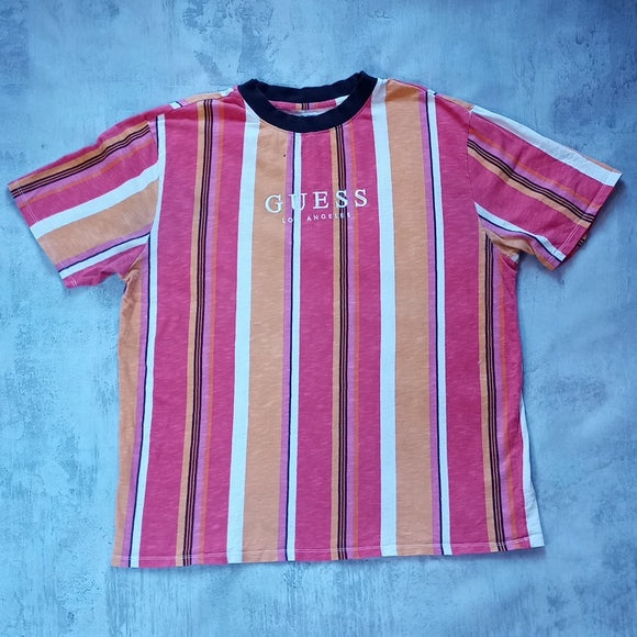 Vintage Guess Los Angeles Striped T-Shirt UNISEX