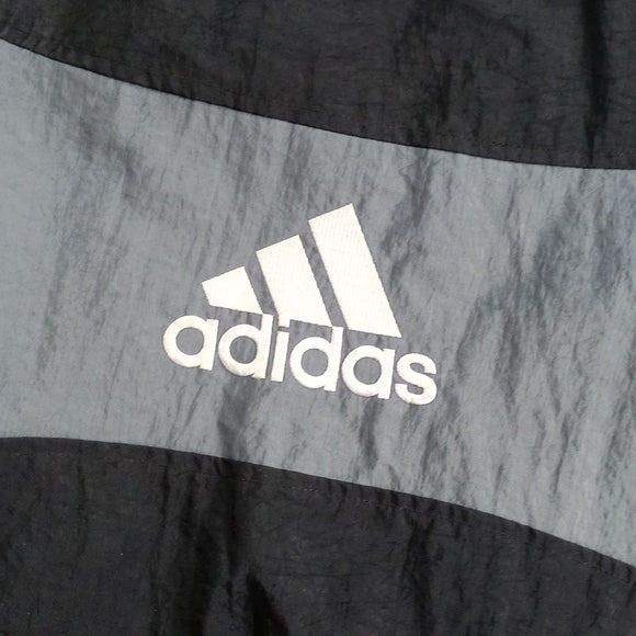Vintage 90s Adidas Black Stripes Black/Grey Essential Winter Jacket