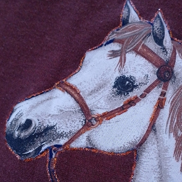 Vintage 90s Horse Patch Handmade By Mildred Holloway Single Stitch T-Shirt