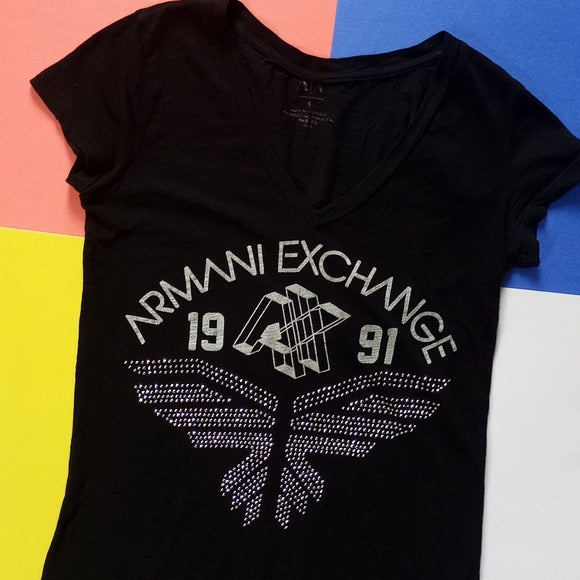 Armani Exchange 1991 Bedazzled Shirt WOMENS