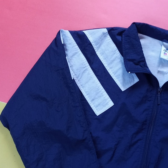 Vintage 90s Adidas Essential Striped Windbreaker Jacket UNISEX
