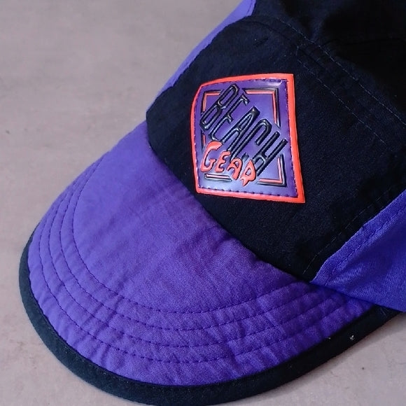 Vintage 90s Purple and Black Beach Gear Cap UNISEX
