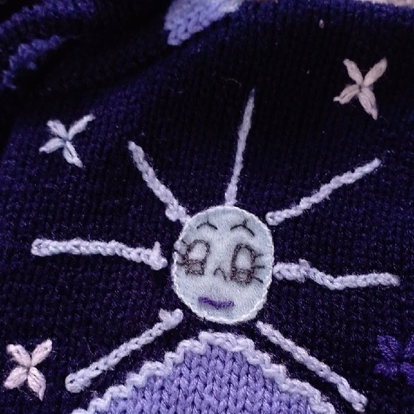 VINTAGE 90s ALPACA WOOL ASIRI'S TREASURES Hooded Sweater with Fun Patterns