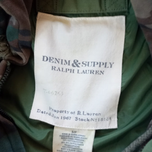 Denim & Supply Ralph Lauren Camo Hooded Bomber Jacket With Flag
