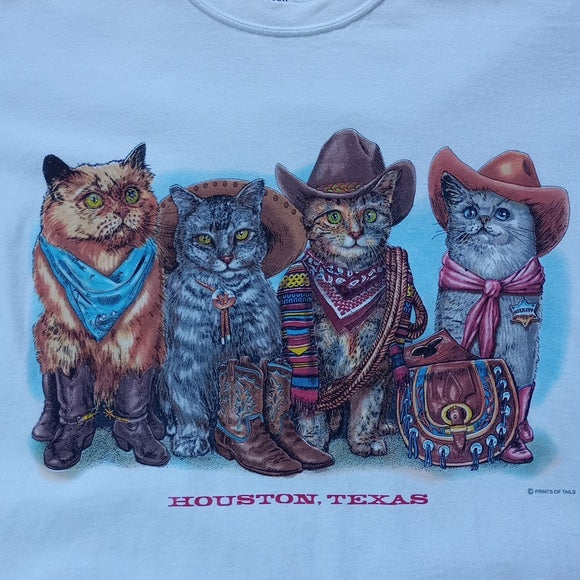 Cowboy Cats Houston Texas Prints Of Tails T-Shirt