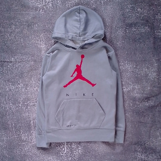 JORDAN Nike Gray Hoodie with Red Logo