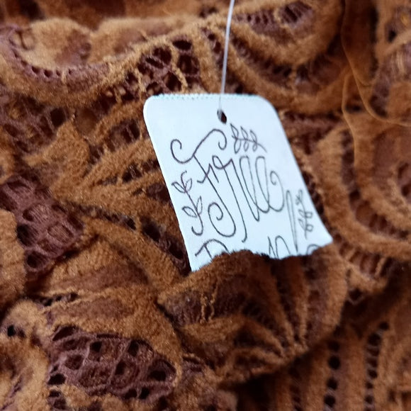 FREE PEOPLE Bronze Crochet Knit Dress