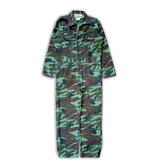 VINTAGE World Famous Camouflage suit Green Duck Hunting Jumpsuit