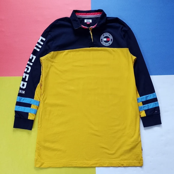 Tommy Hilfiger Denim Patched Big Print Long Sleeve T-Shirt Yellow