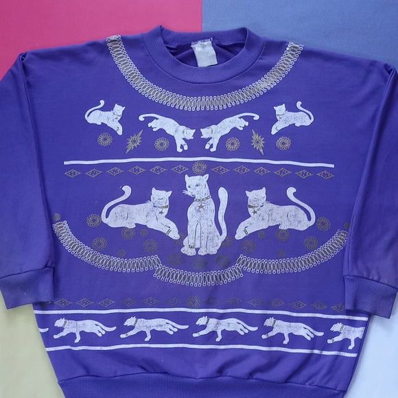 Vintage 90s Big Cats With Gold Sweater Unisex