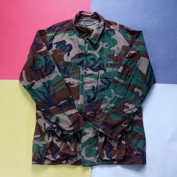 Vintage US Navy Camouflage Military Jacket AUGER DLA100-87-C-0613