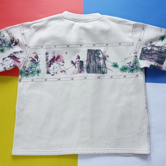 Vintage 90s Birds Button-Up Sweater