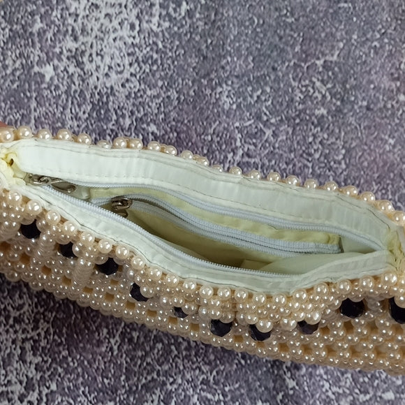 Vintage Handmade Elegant Pearl Beaded Handbag