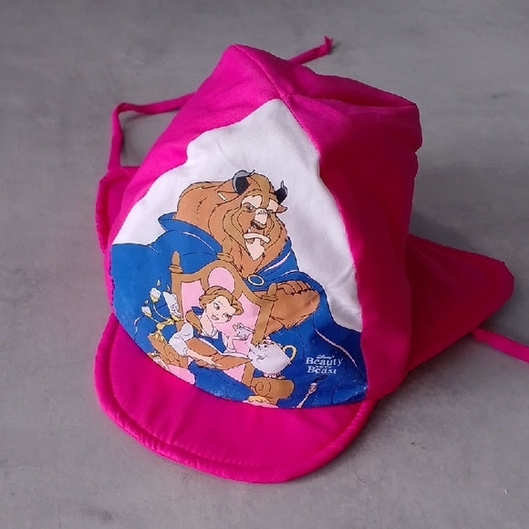 Rare Vintage 90s Disney Beauty and the Beast Pink Winter Cap/Hat