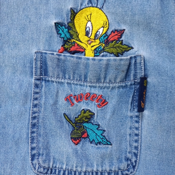 Vintage 2000 Women's Looney Tunes Tweety Bird Denim
