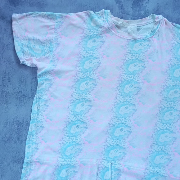 VINTAGE 90s Floral Print Tie-Up T-Shirt