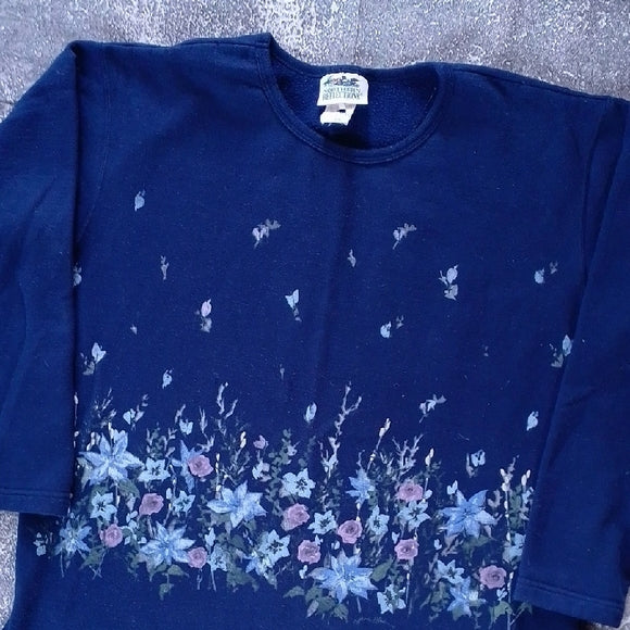 VINTAGE 90s Floral Northern Reflections Crewneck Sweater
