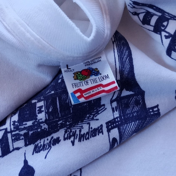 Vintage 90s Lighthouses Forts & Harbours USA Big Print Single Stitch T-Shirt