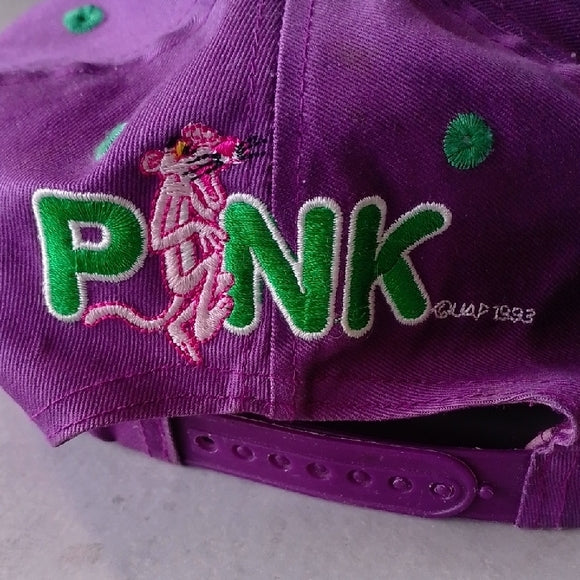 Vintage 1993 Pink Panther Embroidered Snap Back Hat