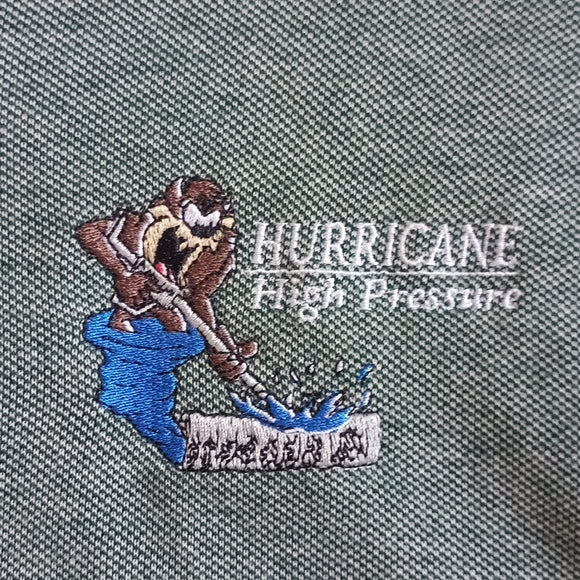 Vintage 90s TAZ LOGO Hurrican High-Pressure Polo T-Shirt