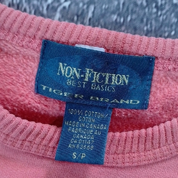 VINTAGE 90s Non-fiction Tiger Brand Peach Pink Crewneck Sweatshirt
