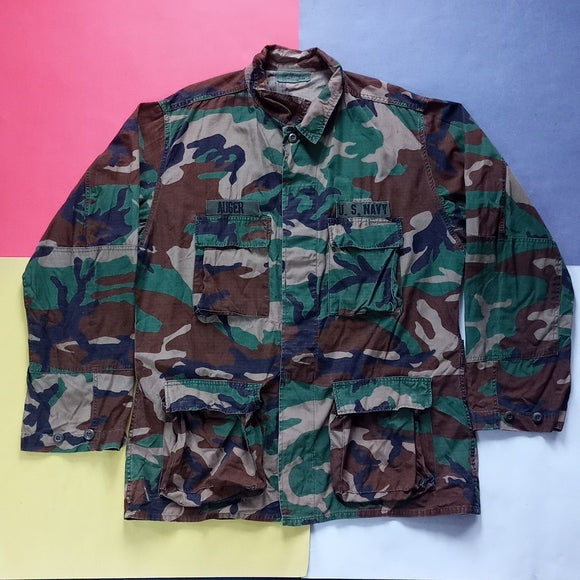 Vintage US Navy Camouflage Military Jacket AUGER DLA100-87-C-0613