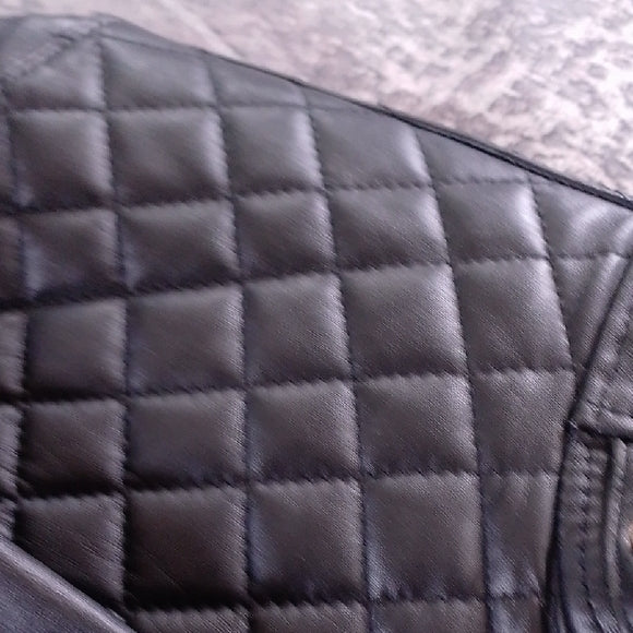 Men's Black Quilted Leather Jacket
