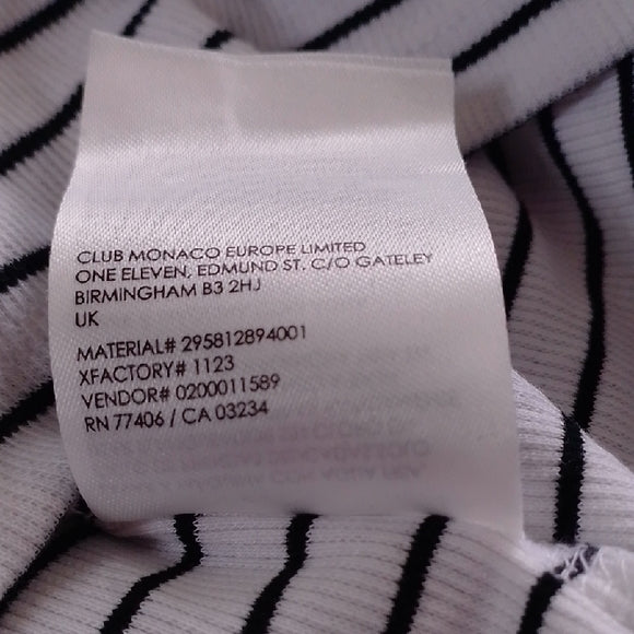 CLUB MONACO Striped White and Black T-Shirt