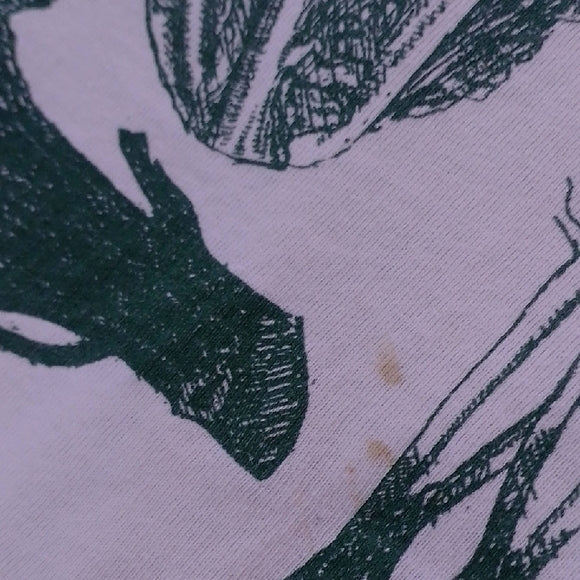 Vintage 90s AOP White and Green Vegetable Print T-Shirt
