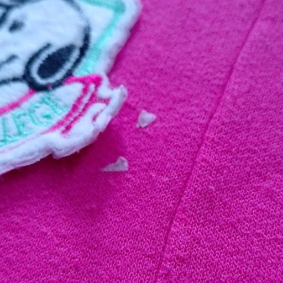 Vintage 90s Peanuts Snoopy College Pink Sleeveless Baby Jumpsuit
