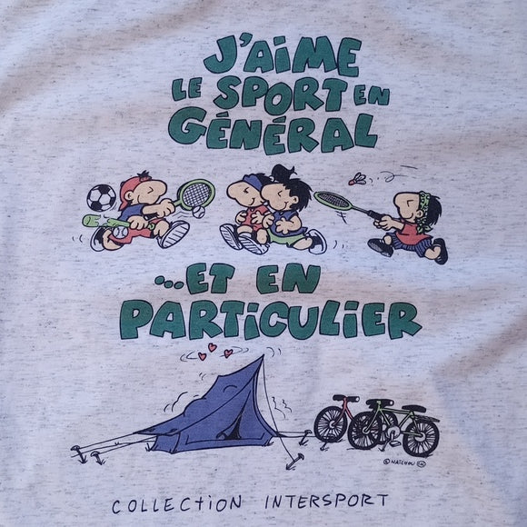 Vintage 90s Les Natchous J'aime Le Sport En General Hunter Design Single Stitch