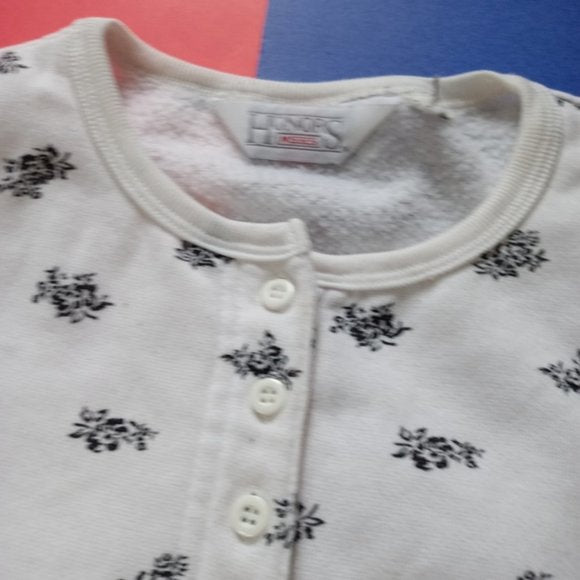 Vintage 90s Women’s Rose Patterned Button-Up Crewneck Sweater